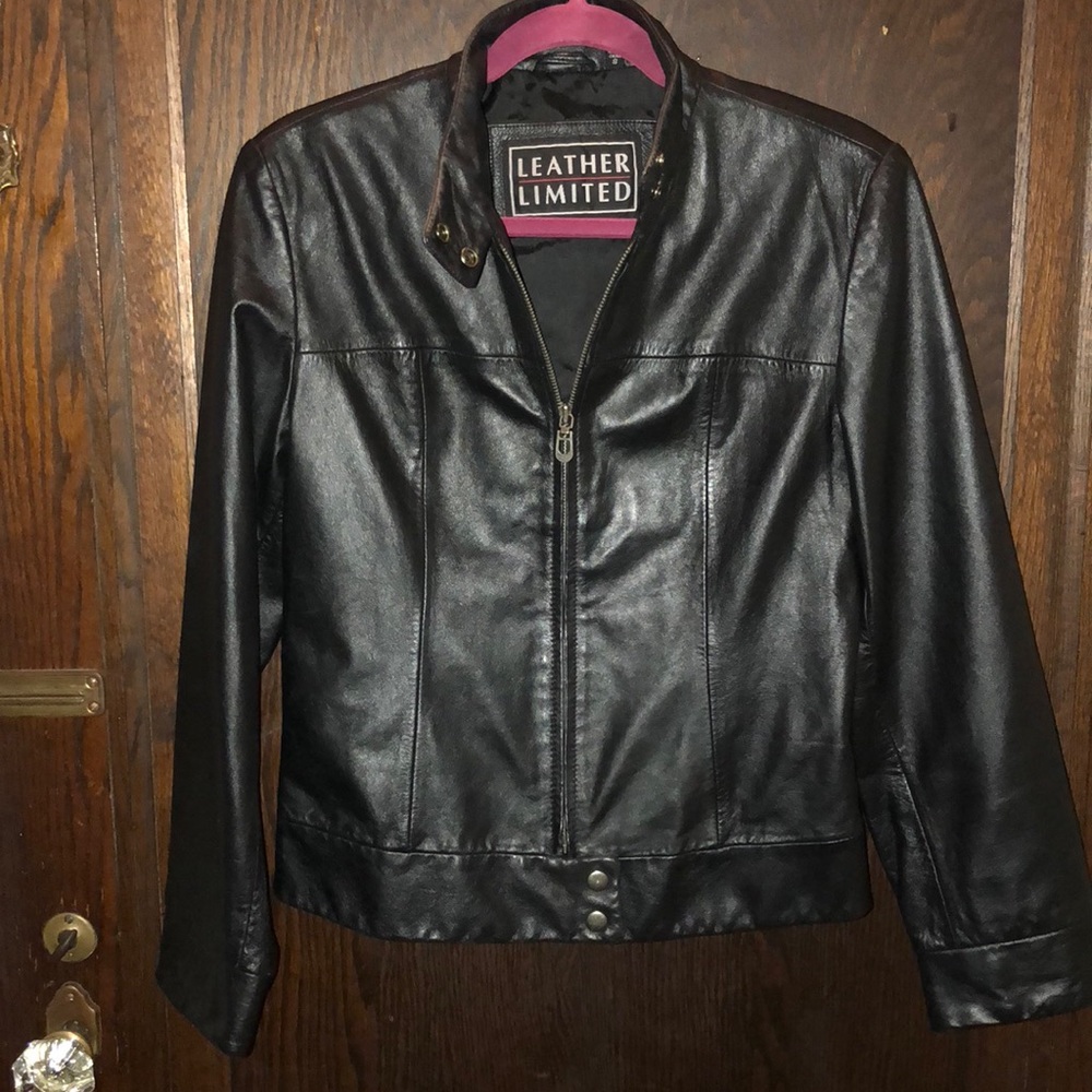 Black Genuine Leather Moto Jacket